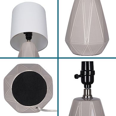 Catalina Ceramic Table Lamp With White Linen Shade