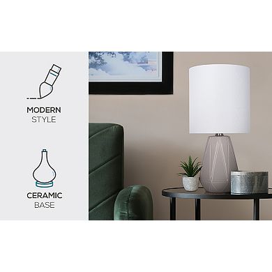 Catalina Ceramic Table Lamp With White Linen Shade