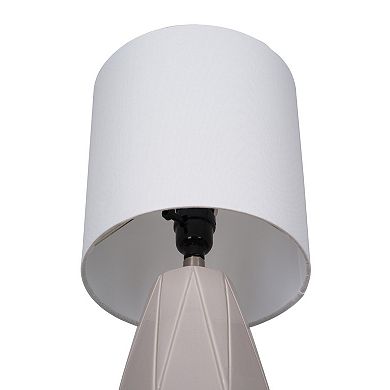 Catalina Ceramic Table Lamp With White Linen Shade