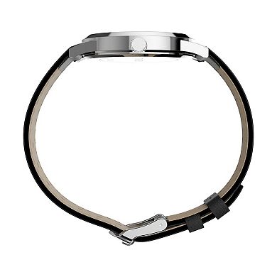 Timex® Men's Main Street Leather Strap Watch