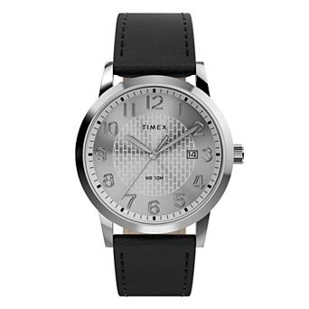 Timex® Men's Main Street Leather Strap Watch