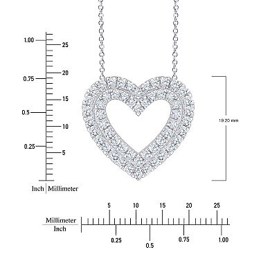 Brilliant Love Sterling Silver 1 Carat T.W. Lab-Grown Diamond Heart Pendant Necklace