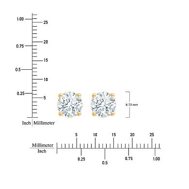 Brilliant Love 14k Gold Over Silver 1 Carat T.W. Lab-Grown Diamond Stud Earrings