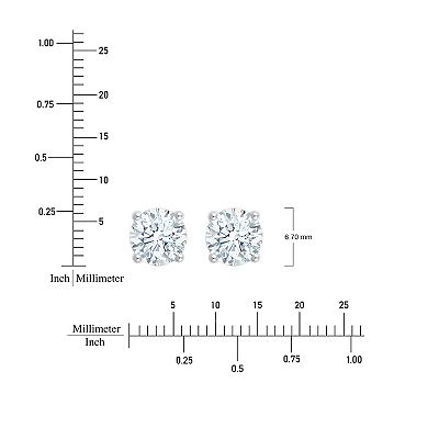 Brilliant Love Sterling Silver 2 Carat T.W. Lab-Grown Diamond Stud Earrings