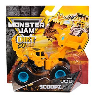 Monster Jam Scoopz Dirt Squad Dump Truck Die-Cast Vehicle with Moving Parts