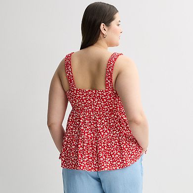 Juniors' Plus Size SO® Tiered Ruffle Tank Top