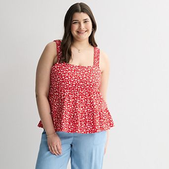 Juniors' Plus Size SO® Tiered Ruffle Tank Top