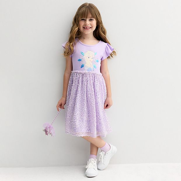 Girls 4-12 Jumping Beans Disney's Frozen Elsa Sequin Tutu Dress, Girl's, Size: 8, Purple Fancy Elsa
