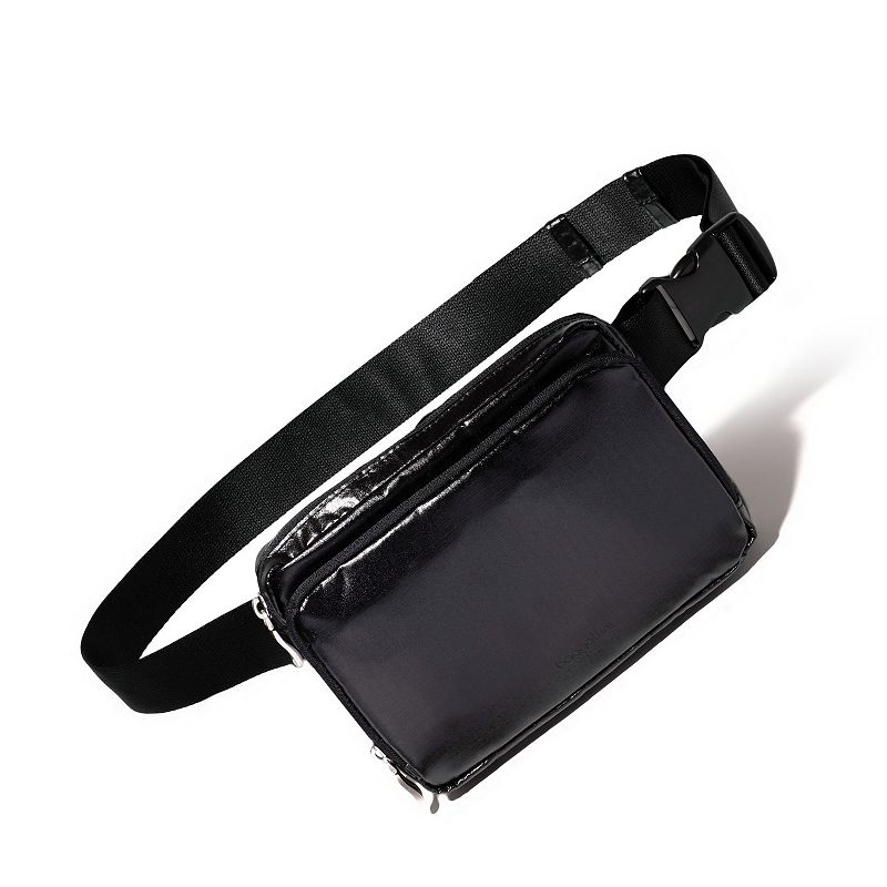 baggallini Belt Bag Sling Handbag with Adjustable Strap, Black Ripstop
