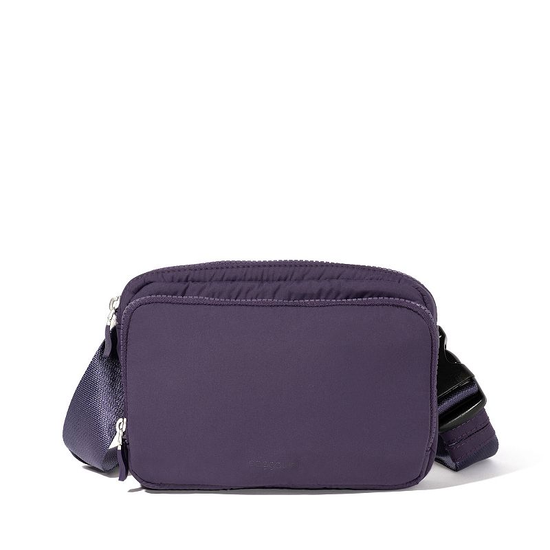 baggallini Belt Bag Sling Handbag with Adjustable Strap, Purple Twilight Puff