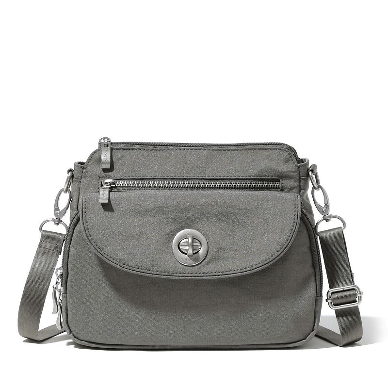 baggallini Calais Crossbody Bag With Multiple Compartments, Sterling Shimmer
