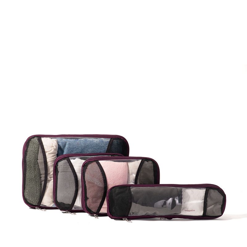 baggallini 4-Piece Compression Cube Packing Organizer Set, Pink