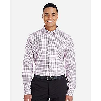 Devon & Jones CrownLux Performance Micro Windowpane Woven Dress Shirt
