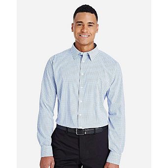 Devon & Jones CrownLux Performance Micro Windowpane Woven Dress Shirt