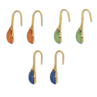 PalmBeach Jewelry Pear Shaped Colorful Crystal Drop Earrings, 3-Pair Set