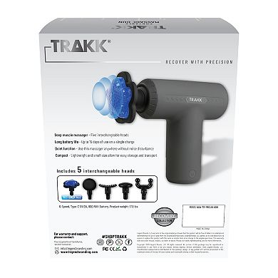 TRAKK Portable Massage Gun With 5 Interchangeable Heads