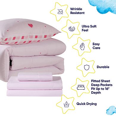 Sweet Home Collection Kids Hearts Printed Bedding Set