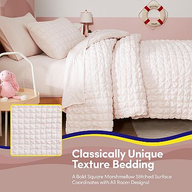 Sweet Home Collection Kids Marshmallow Stitched Comforter & Sheet Set