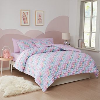 Sweet Home Collection Kids Marshmallow Stitched Comforter & Sheet Set