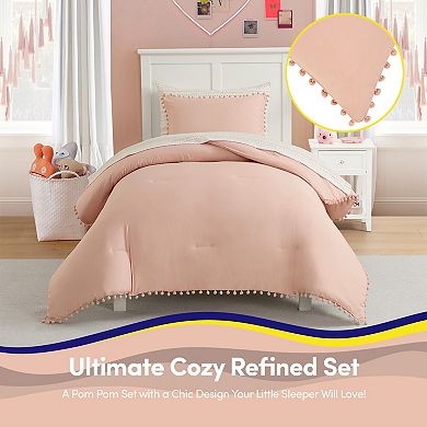 Sweet Home Collection Kids Pom Pom Comforter & Sheet Set
