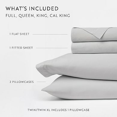 100% Cotton Percale 4-Piece Sheet Set