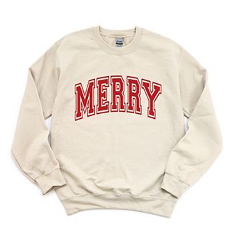 Simply Sage Market Merry Varsity Thick Outline Sweatshirt