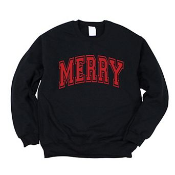 Simply Sage Market Merry Varsity Thick Outline Sweatshirt