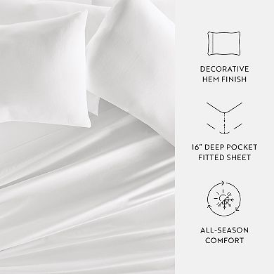 4 Piece 300 Thread Count Cotton Bed Sheets