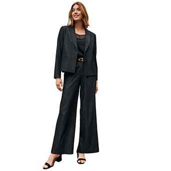 Jessica London Women's Plus Size Slubbed Denim Blazer