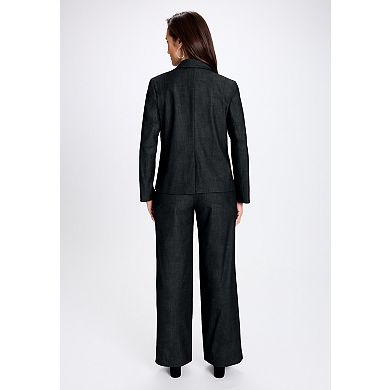 Jessica London Women's Plus Size Slubbed Denim Blazer