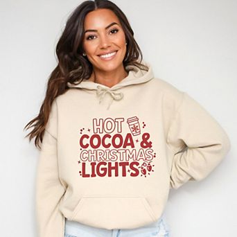 Hot Cocoa and Christmas Lights - Women's Graphic Hoodie