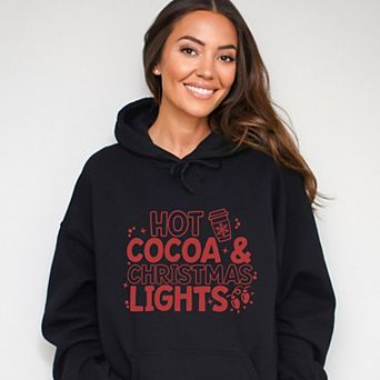 Hot Cocoa and Christmas Lights - Women's Graphic Hoodie