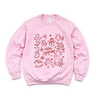 Merry Christmas Sketched Icons - Women's Graphic Sweatshirt