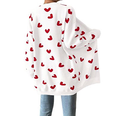 Womens V Neck Long Sleeve Open Front Midi Length Sweater Cardigan