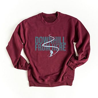 Downhill From Here Skiing - Women's Graphic Sweatshirt