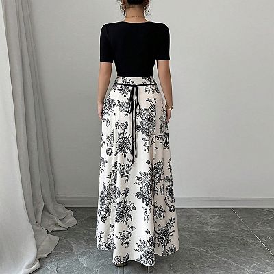 white christmas dresses Two Tone Cut Out Dress main image 0