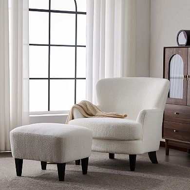 Gerald Upholstered Club Chair and Ottoman Set by Christopher Knight Home