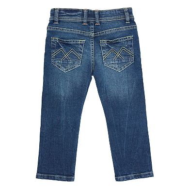 Toddler Boys 2t-4t Fashion Distressed Jeans With Contrast Neon Stitch