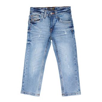 Toddler Boys 2t-4t Fashion Distressed Jeans With Contrast Neon Stitch