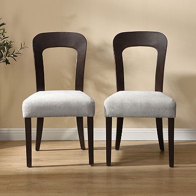 Adrian Upholstered Dining Chairs with Sturdy Wood Frame (Set of 2) by Christopher Knight Home