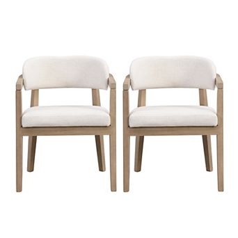 Sawyer Modern Fabric Upholstered Dining Arm Chairs (Set of 2) by Christopher Knight Home