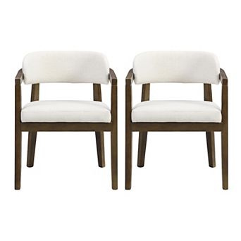 Sawyer Modern Fabric Upholstered Dining Arm Chairs (Set of 2) by Christopher Knight Home