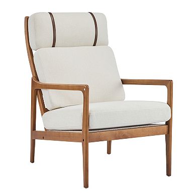 Celia Mid-Century Walnut Armchair with Cushions by Christopher Knight Home