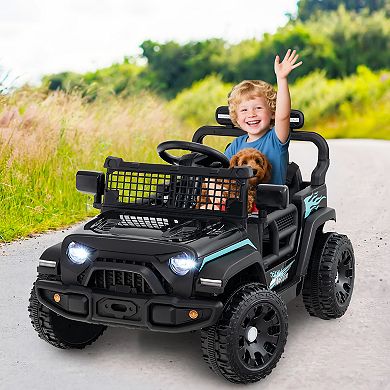 Gymax Kids Ride on Car Truck 12V Battery Powered Electric Vehicle w/ Foldable Mirrors
