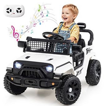 Gymax Kids Ride on Car Truck 12V Battery Powered Electric Vehicle w/ Foldable Mirrors