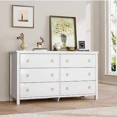 6 drawer dresser tall 6 Drawer Dresser,6 Drawers Cabinet Tall Chest Of Drawers Closet Organi main image 1