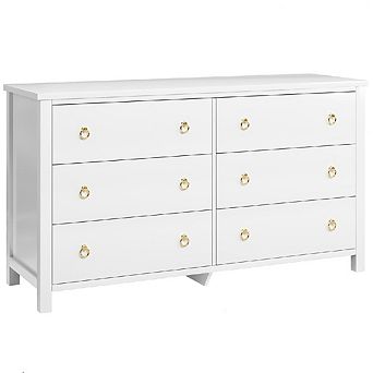 Tall 6-Drawer Dresser, Clothes Storage Cabinet for Bedroom & Closet Organization