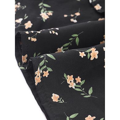 Women's Plus Size Blouse Floral Layered Flare Hem Casual Peplum Tops