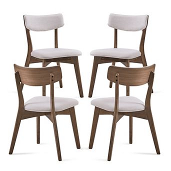 Wrene Mid-Century Upholstered Dinning Chair Set (Set of 4) by Christopher Knight Home