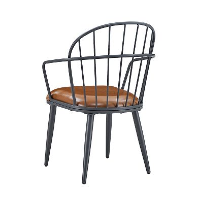 Emma Upholstered Dining Chairs with Metal Legs (Set of 2) by Christopher Knight Home